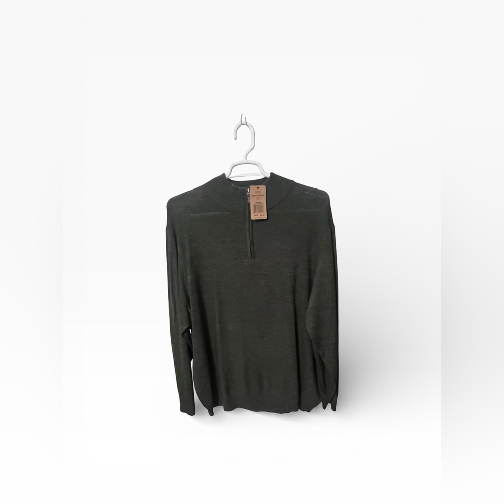 NWT Dockers Quarter Zip Knit Sweater‎ Men’s Size Medium Moss Green / Marl